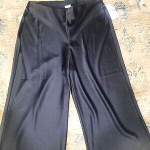 NWT Joie Satin Wide Leg Pants in Black Womens Size 1XL